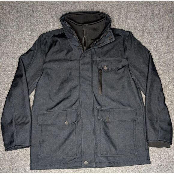 Marc New York Andrew Marc Men's Textured Zipper Jacket Navy Blue Size Medium - Picture 1 of 10